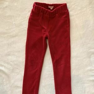DPAM French 8 Red Velour stretch Pants/leggings.